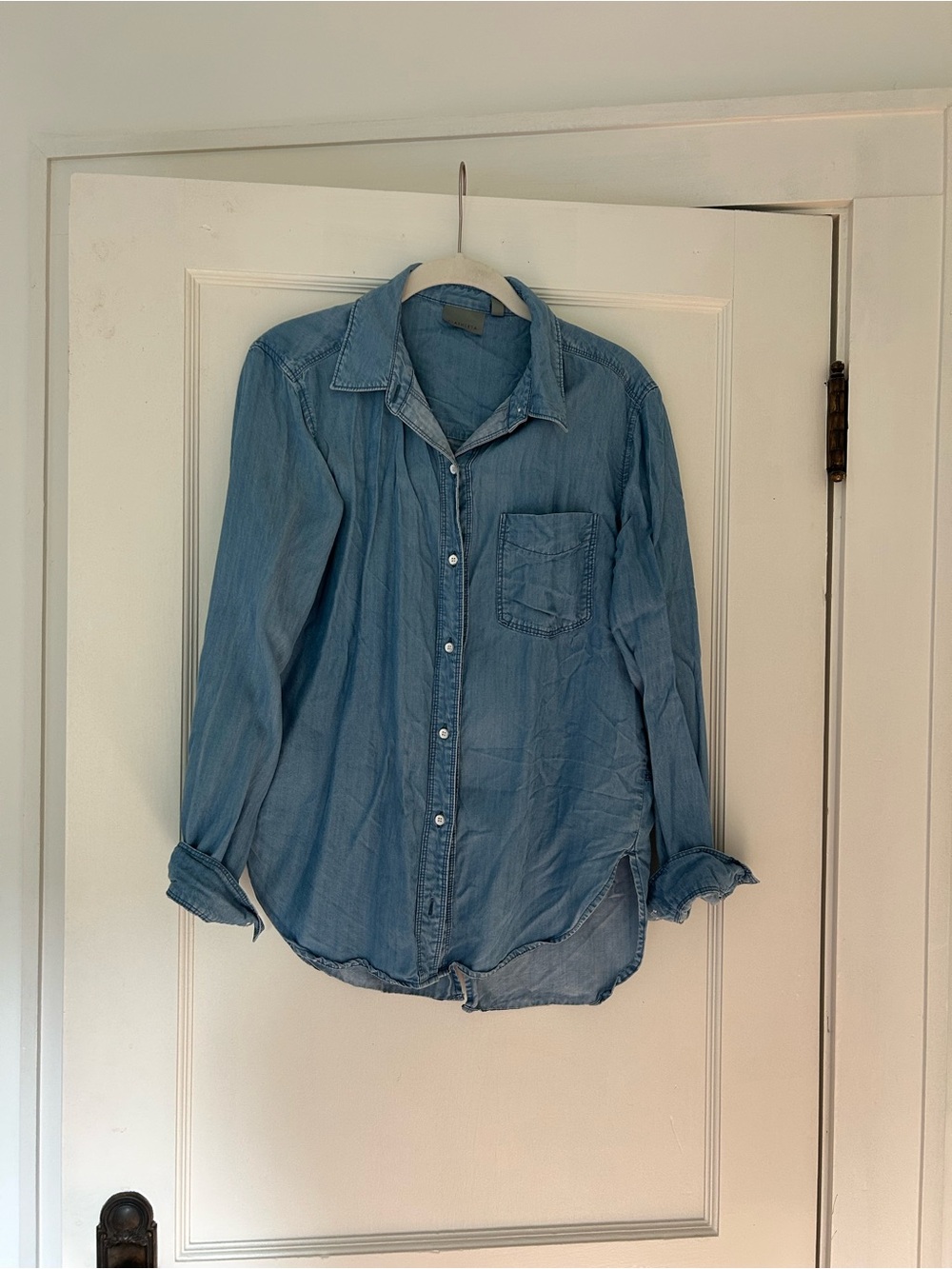 Athleta Light Wash Button-Up Shirt